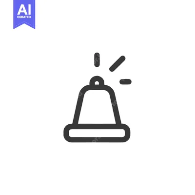 Premium design asset: Minimalist Bell Icon with Sound Waves on White Background