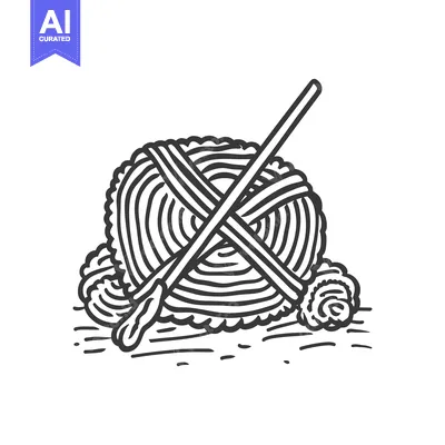 A ball of yarn being crafted with knitting needles