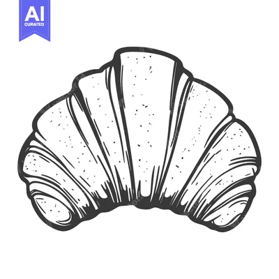 Premium design asset: An illustration depicting a delicious freshly baked croissant pastry