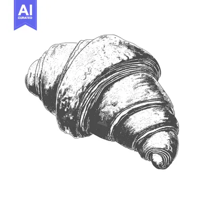 Popular premium asset: A Detailed Drawing Of A Delicious Croissant Pastry