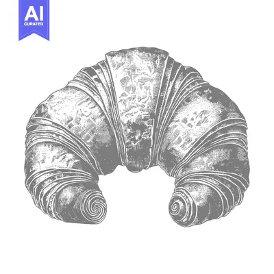 Popular premium asset: A Detailed Engraving Of A Single Croissant