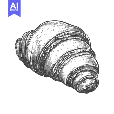 Popular premium asset: A Detailed Hand Drawn Illustration Of A Croissant