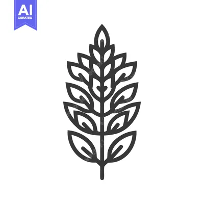 Premium design asset: Minimalist Wheat Stalk Icon: Elegant, Line Art Design on White Backgro