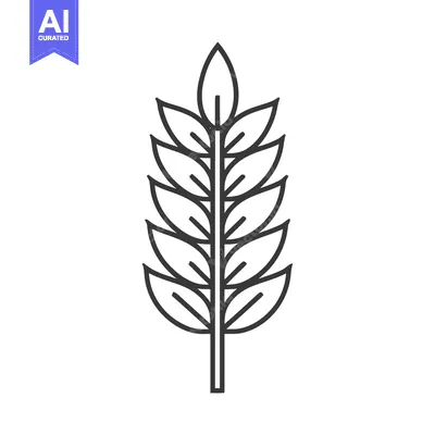 Premium design asset: Minimalist Wheat Stalk Illustration: Clean Lines, Agricultural Symboli