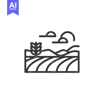 Popular premium asset: Minimalist Field Icon: Wheat Crop, Hills, and Clouds Outline