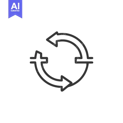 Aset premium populer: Circular Arrow Cycle: Minimalist Line Art for Process & Renewal