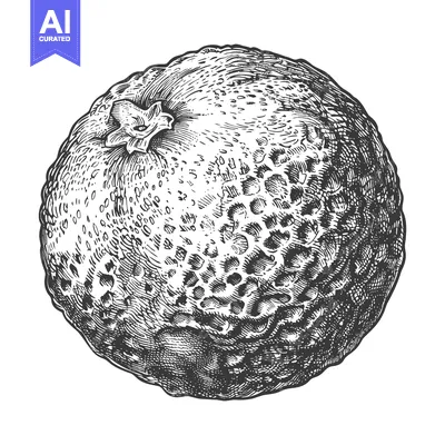 Popular premium asset: Detailed Engraving of a Single Pomelo Fruit