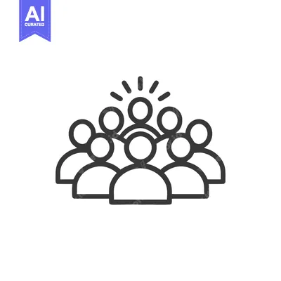 Premium design asset: Teamwork Icon: Leader Inspiring Group with Light Rays, Outline Style