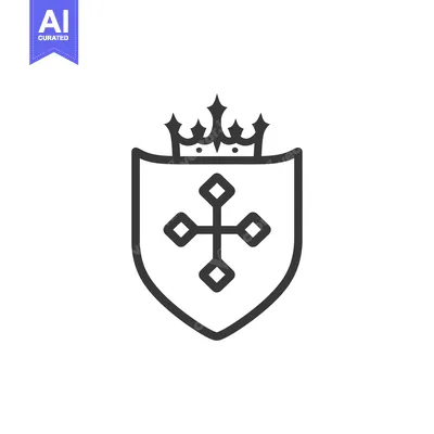 Premium design asset: Crowned Shield with Cross Inside