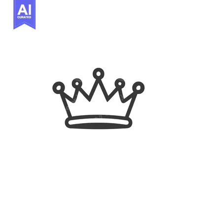 Aset desain premium: Minimalist Crown Icon: Elegant Black and White Royalty Symbol