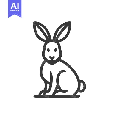 Premium design asset: Minimalist Rabbit Illustration: Clean Lines, Simple Design, Isolated o