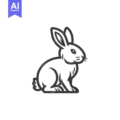 Aset premium populer: Minimalist Rabbit Illustration: Clean Lines, Elegant Design on White B