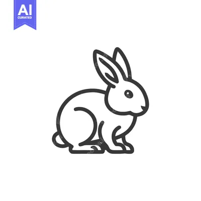 Aset desain premium: Minimalist Rabbit Line Art: Clean, Modern, Easter Icon Design