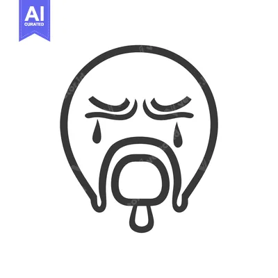 Popular premium asset: A stylized illustration of a crying face expression of sadness