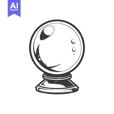 Aset premium populer: A crystal ball is resting upon a decorative circular base
