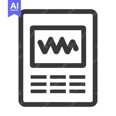 Aset desain premium: Oscilloscope Icon: Waveform Display and Control Panel, Dark Gray Outli