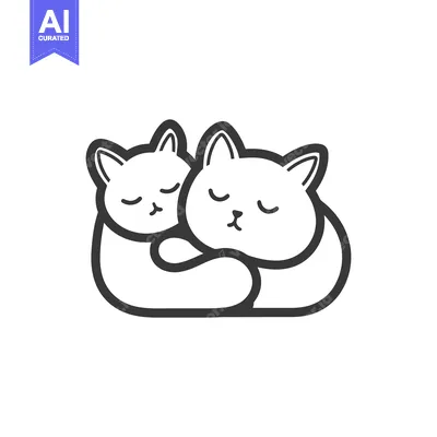 Popular premium asset: Two adorable cats in a loving embrace are sleeping together