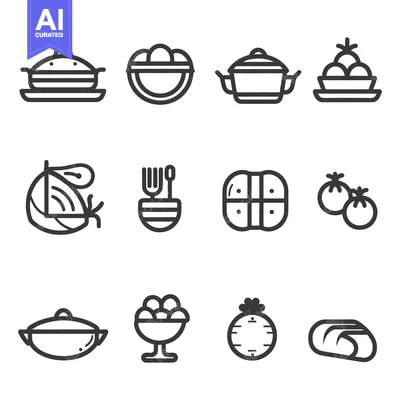 Popular premium asset: Illustrated food and cooking related icons in a linear style
