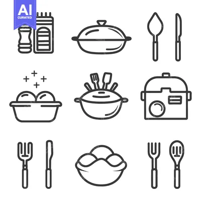 A collection of cooking and dining utensils and vessels