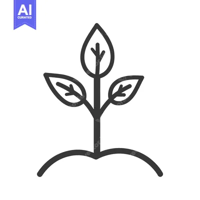 Premium design asset: A Simple Line Art Representation of a Small Plant