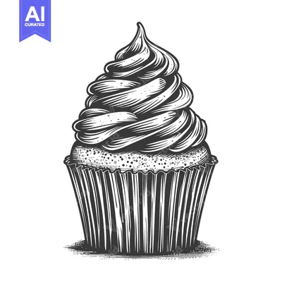 Aset desain premium: Delicious Swirled Cupcake Dessert Sweet Treat Baking