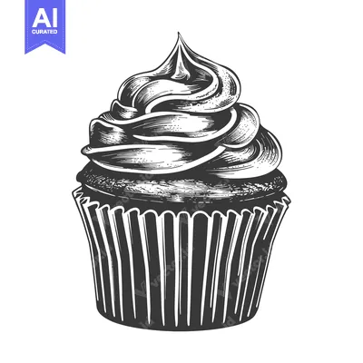 Aset premium populer: Delicious Swirled Cupcake A Sweet Treat Delight