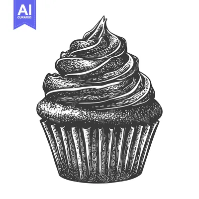 Premium design asset: Delicious Swirled Cupcake Sweet Treat Bakery Dessert