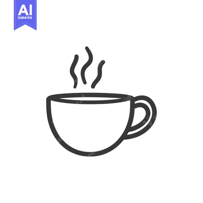 Popular premium asset: A simple line illustration depicting a steaming beverage in a cup