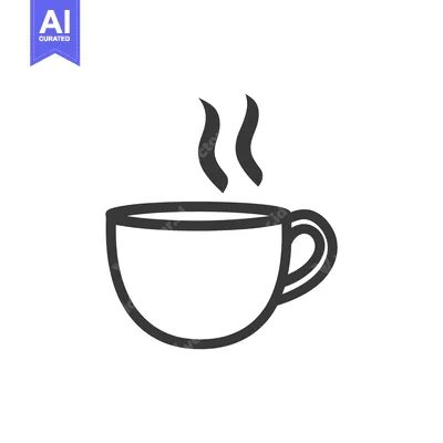 Aset desain premium: An Illustrated Cup of Hot Beverage with Steam Rising Above It
