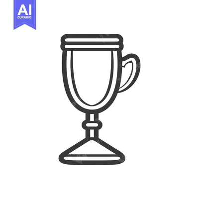 Popular premium asset: A stylized drawing of a stemmed glass with a handle