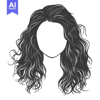 Aset premium populer: A graphic depiction of a woman with flowing curly hair