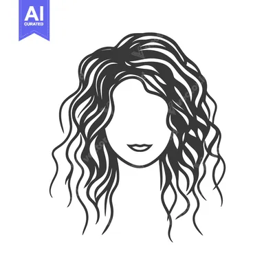 Popular premium asset: A drawing portraying a woman with long wavy styled hair