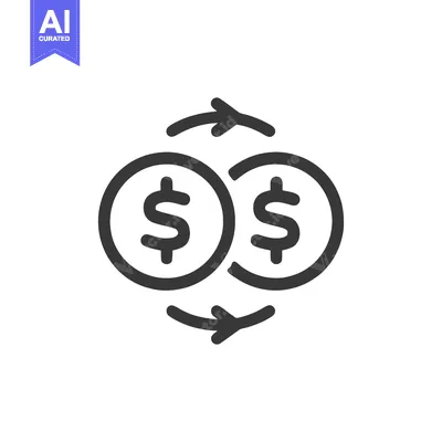 Premium design asset: Money Exchange Icon: Two Coins with Circular Arrows, Finance Concept
