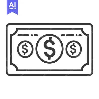 Aset desain premium: A simple illustration of a single rectangular currency note