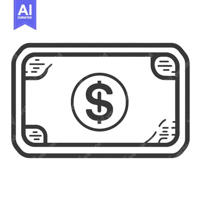 Aset premium populer: Simple illustration shows an image of a paper currency note