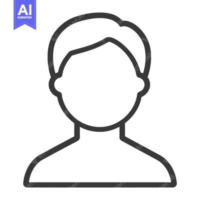 Premium design asset: A simple outlined icon of a person facing forward