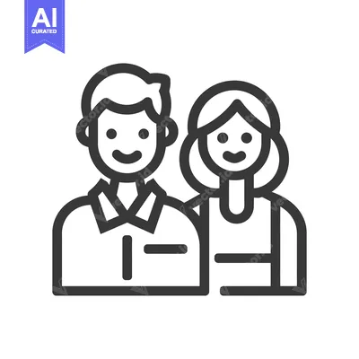 Popular premium asset: Vector illustration depicting a smiling man and woman in a couple
