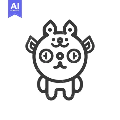 Aset premium populer: Cute Cartoon Character with Large Eyes and Ears