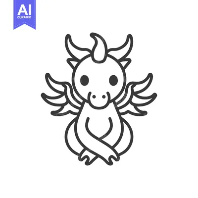 Popular premium asset: Cute Cartoon Dragon with Wings and Large Eyes