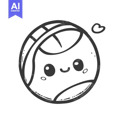 Aset premium populer: Cute Cartoon Illustration of a Smiling Ball with a Heart