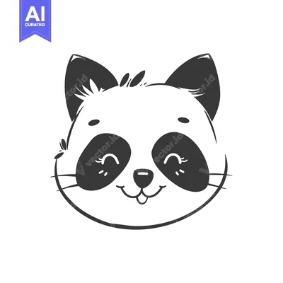 Popular premium asset: Cute Cartoon Panda Bear Face with Smiling Expression