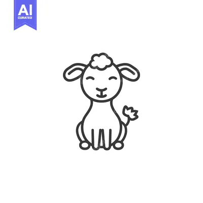 Popular premium asset: Cute Cartoon Sheep Sitting With a Smile