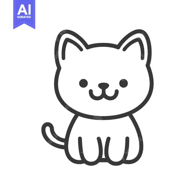 Aset premium populer: A smiling cartoon cat in a seated position looking forward