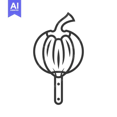 Aset premium populer: A simple black and white illustration of a garlic bulb