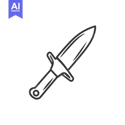 Popular premium asset: An illustrated black and white drawing of a dagger weapon