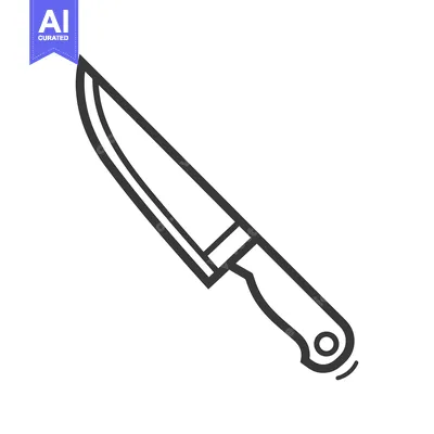 Aset premium populer: A graphic depiction of a sharp kitchen cutting utensil