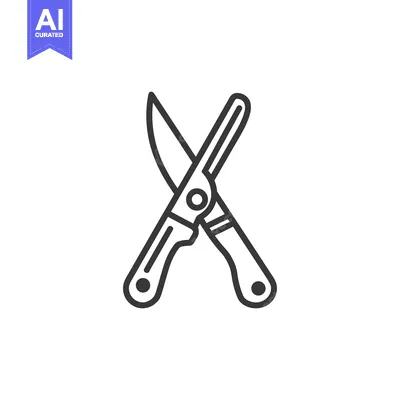 Popular premium asset: Black and white illustration of garden pruning shears shown