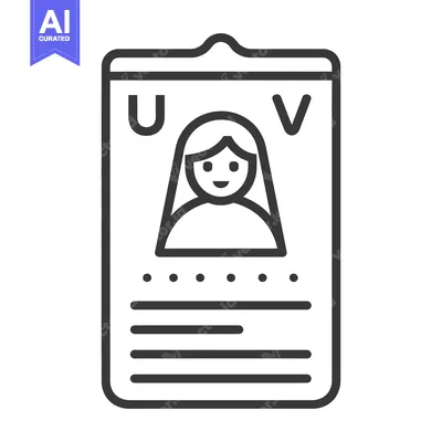 Aset premium populer: Simple illustration depicting an identification card showing a person