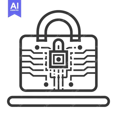 Aset desain premium: An illustration depicting security and technology with a padlock
