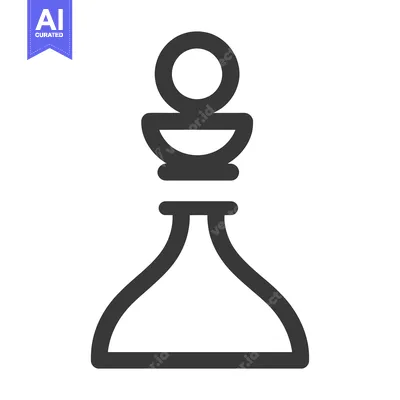 A black and white minimalistic image of a chess piece